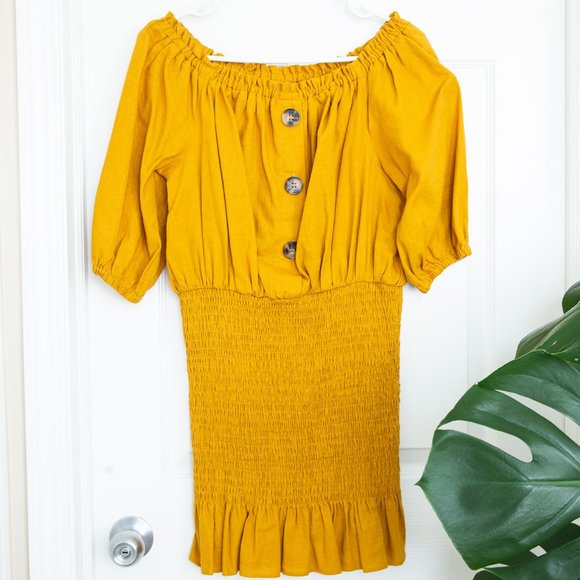 Zara Off-the-Shoulder Ruched Dress - Picture 2 of 4